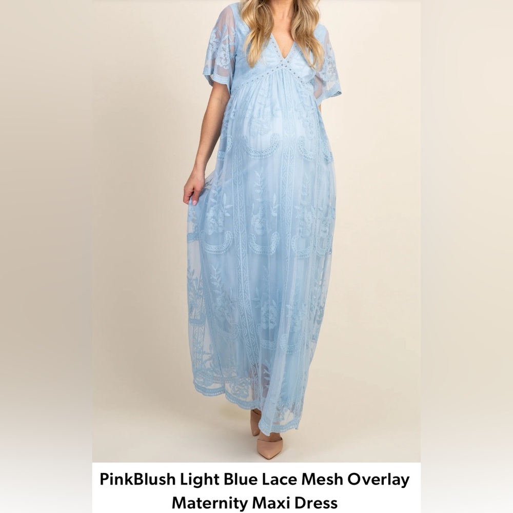 NEW Pink Blush Lace Mesh Overlay Maxi